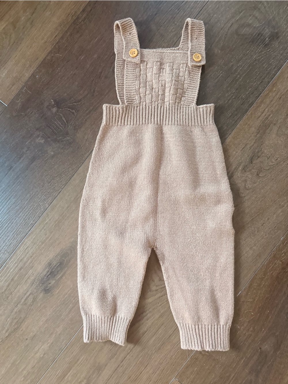 SHEIN Tan Knit Suspender Overalls for Kids